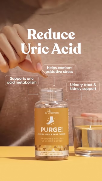 A clean, instructional ad showing a capsule being dropped into a bottle with clear lines pointing to specific health benefits.